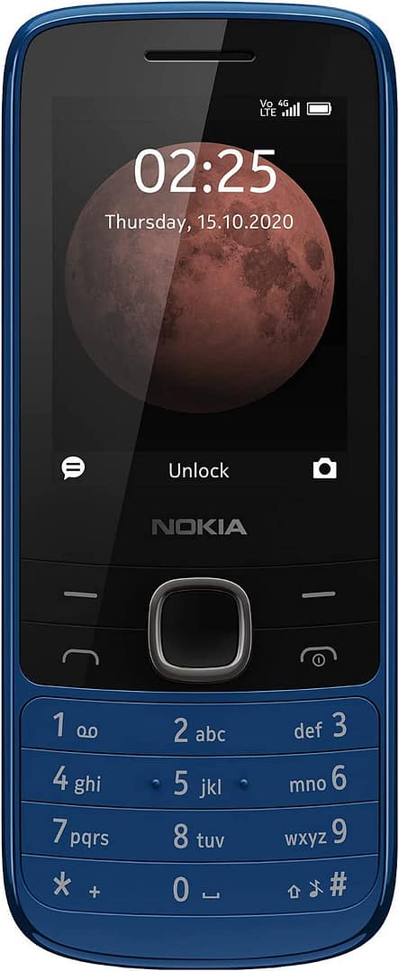 Nokia 225 Feature Phone, 4G, Dual SIM, 64MB RAM-Blue