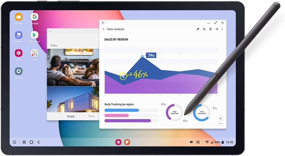 SAMSUNG Galaxy Tab S6 Lite 10.4-inch Android Tablet 128GB Wi-Fi universal Pen, Gray (Pre-owned)