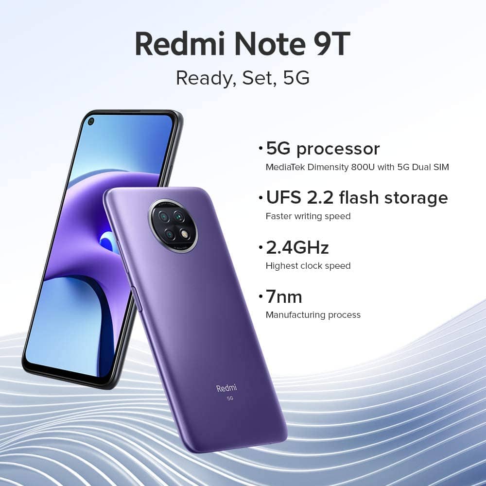 Xioami Redmi Note 9T Dual SIM Smartphone Nightfall Black 4GB RAM